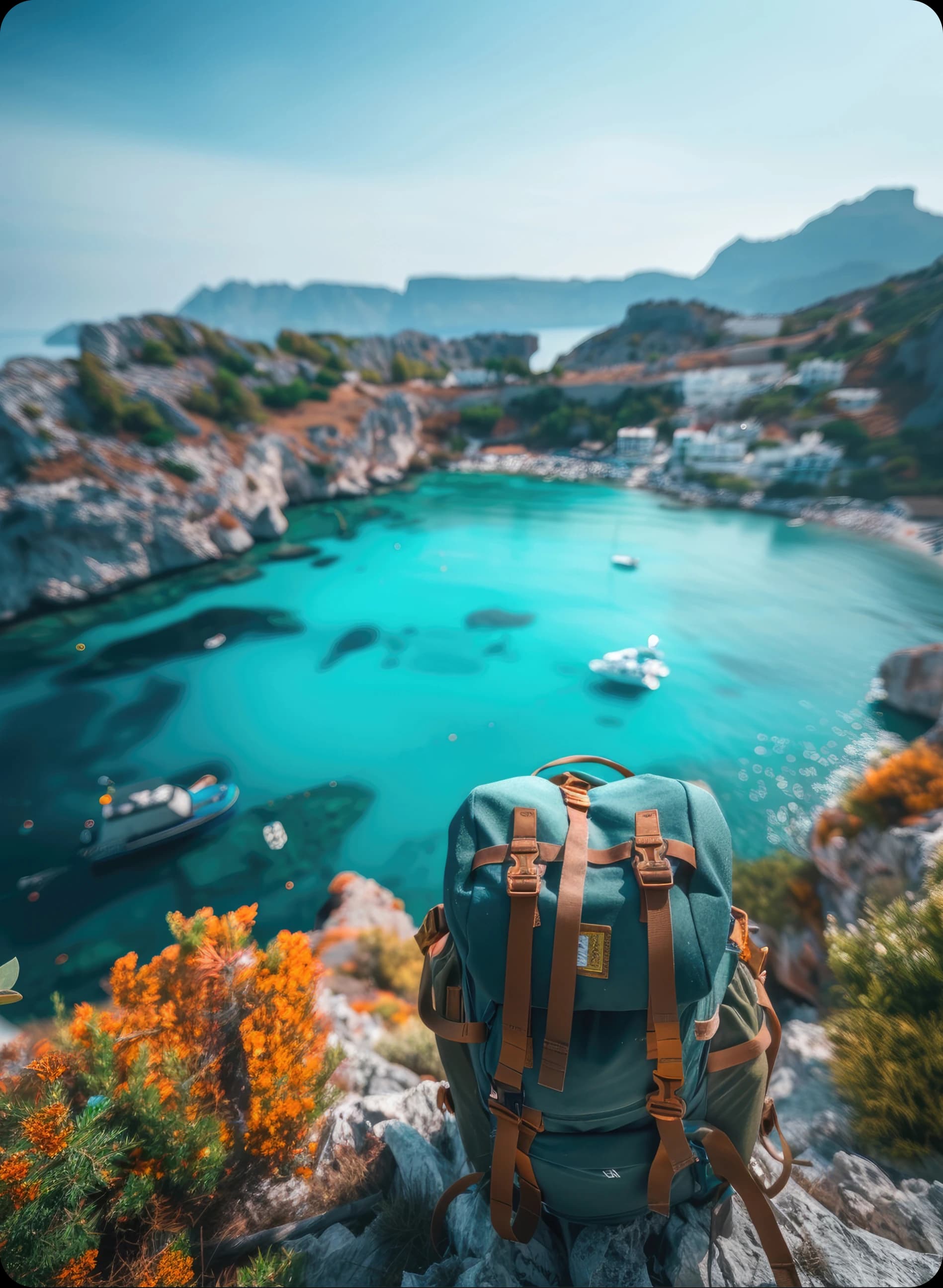 Coastal landscape with turquoise waters